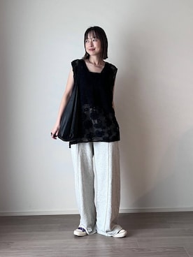 「アイテム（スウェットパンツ）」を使った、y_nさん（レディース・163cm）の夏コーディネート