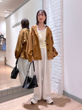 「LOWRYS FARM（ローリーズファーム）のステンレスフープチョーカー 127295（チョーカー、シルバー系）」を使った、y_nさん（レディース・163cm）の春コーディネート