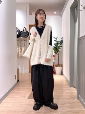 「LOWRYS FARM（ローリーズファーム）のアイテム（ベスト）」を使った、y_nさん（レディース・163cm）の秋コーディネート