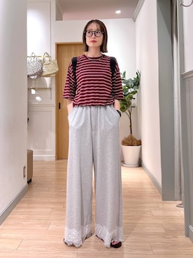 「LOWRYS FARM（ローリーズファーム）のステンレスフープチョーカー 127295（チョーカー、シルバー系）」を使った、y_nさん（レディース・163cm）の夏コーディネート