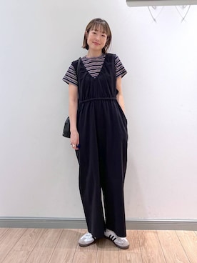「若見え」｜「アイテム（サロペット/オーバーオール）」を使った、y_nさん（レディース・163cm）の春コーディネート