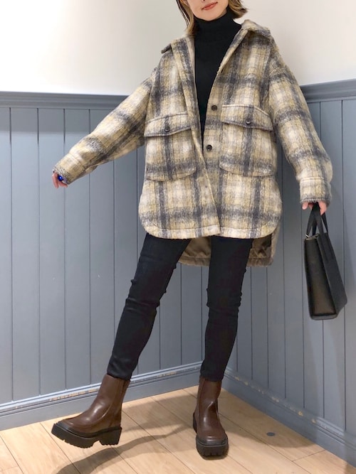 品質一番の Lowrys Farm シャギーチェックシャツジャケット チェスターコート