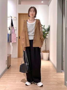 「LOWRYS FARM（ローリーズファーム）のステンレスフープチョーカー 127295（チョーカー、シルバー系）」を使った、y_nさん（レディース・163cm）の春コーディネート