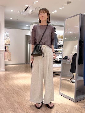 「若見え」｜「アイテム（スウェットパンツ）」を使った、y_nさん（レディース・163cm）の夏コーディネート
