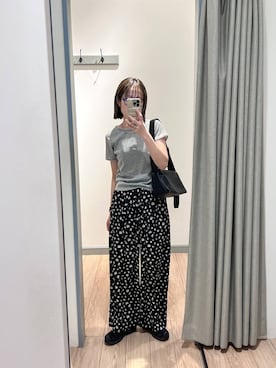 「LOWRYS FARM（ローリーズファーム）のアソートガライージーパンツ　739828（その他パンツ、ブラック系）」を使った、y_nさん（レディース・163cm）の春コーディネート
