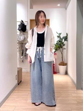 「LOWRYS FARM（ローリーズファーム）のステンレスフープチョーカー 127295（チョーカー、シルバー系）」を使った、y_nさん（レディース・163cm）の夏コーディネート