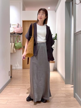 「ママコーデ」｜「アイテム（ジャケット/アウター）」を使った、y_nさん（レディース・163cm）の夏コーディネート