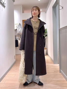 「若見え」｜「アイテム（チェスターコート）」を使った、y_nさん（レディース・163cm）の冬コーディネート