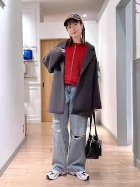 「ベーシック/シンプル」｜「アイテム（チェスターコート）」を使った、y_nさん（レディース・163cm）の冬コーディネート