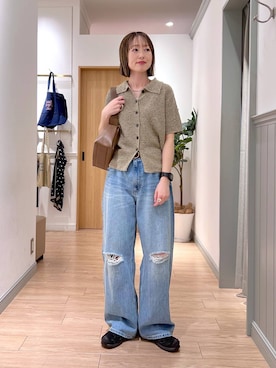 「LOWRYS FARM（ローリーズファーム）のステンレスフープチョーカー 127295（チョーカー、シルバー系）」を使った、y_nさん（レディース・163cm）の春コーディネート