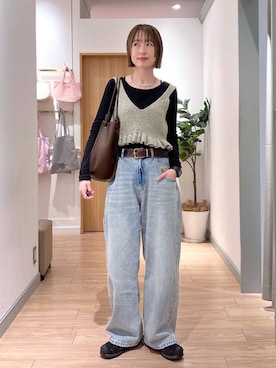 「LOWRYS FARM（ローリーズファーム）のステンレスフープチョーカー 127295（チョーカー、シルバー系）」を使った、y_nさん（レディース・163cm）の春コーディネート