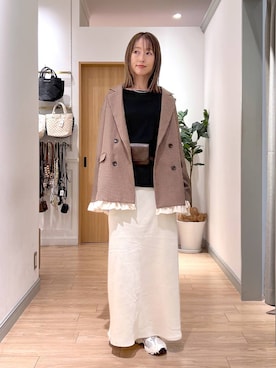 「LOWRYS FARM（ローリーズファーム）のステンレスフープチョーカー 127295（チョーカー、シルバー系）」を使った、y_nさん（レディース・163cm）の秋コーディネート