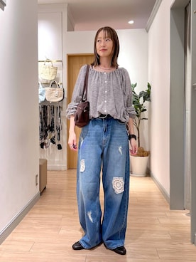 「アイテム（バレエシューズ）」を使った、y_nさん（レディース・163cm）の秋コーディネート