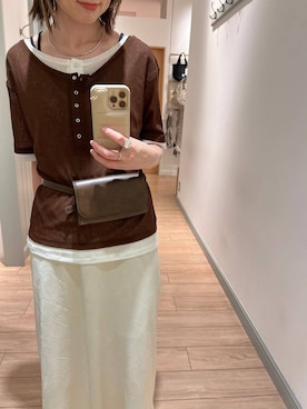 「LOWRYS FARM（ローリーズファーム）のステンレスフープチョーカー 127295（チョーカー、シルバー系）」を使った、y_nさん（レディース・163cm）の夏コーディネート