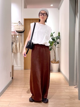 「LOWRYS FARM（ローリーズファーム）のバルーンプルオーバーフレンチスリーブ　574769（Tシャツ/カットソー）」を使った、y_nさん（レディース・163cm）の秋コーディネート