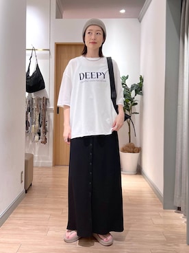 「LOWRYS FARM（ローリーズファーム）のステンレスフープチョーカー 127295（チョーカー、シルバー系）」を使った、y_nさん（レディース・163cm）の夏コーディネート