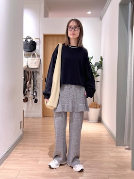 「LOWRYS FARM（ローリーズファーム）のTote bag 1056921（トートバッグ、ベージュ系）」を使った、y_nさん（レディース・163cm）の秋コーディネート