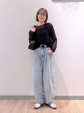 「アイテム（ベルト）」を使った、y_nさん（レディース・163cm）の春コーディネート