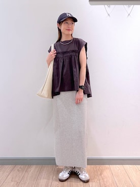 「LOWRYS FARM（ローリーズファーム）のカットリブタイトスカート　103920（スカート）」を使った、y_nさん（レディース・163cm）の春コーディネート