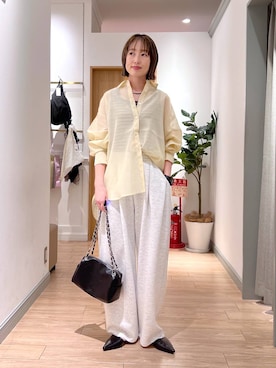 「LOWRYS FARM（ローリーズファーム）のステンレスフープチョーカー 127295（チョーカー、シルバー系）」を使った、y_nさん（レディース・163cm）の春コーディネート