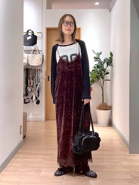 「アイテム（ボストンバッグ、ブラック系）」を使った、y_nさん（レディース・163cm）の秋コーディネート