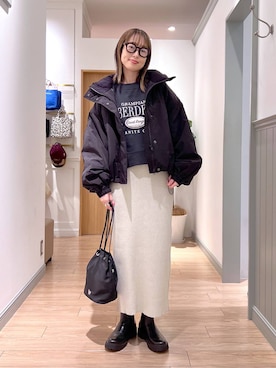 「LOWRYS FARM（ローリーズファーム）のアイテム（その他アウター）」を使った、y_nさん（レディース・163cm）の秋コーディネート