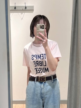 「LOWRYS FARM（ローリーズファーム）のステンレスフープチョーカー 127295（チョーカー、シルバー系）」を使った、y_nさん（レディース・163cm）の春コーディネート