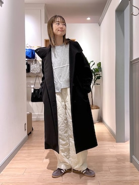 「LOWRYS FARM」｜「アイテム（ステンカラーコート）」を使った、y_nさん（レディース・163cm）の冬コーディネート
