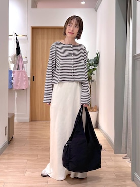 「LOWRYS FARM（ローリーズファーム）のステンレスフープチョーカー 127295（チョーカー、シルバー系）」を使った、y_nさん（レディース・163cm）の春コーディネート