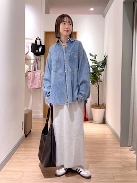 「デニムシャツ」｜y_nさん（レディース・163cm）の冬コーディネート