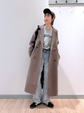 「若見え」｜「アイテム（トレンチコート）」を使った、y_nさん（レディース・163cm）の冬コーディネート