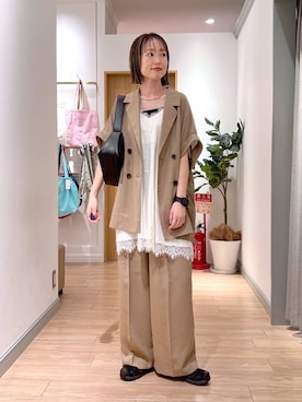 「LOWRYS FARM（ローリーズファーム）のアイテム（ジャケット/アウター）」を使った、y_nさん（レディース・163cm）の春コーディネート