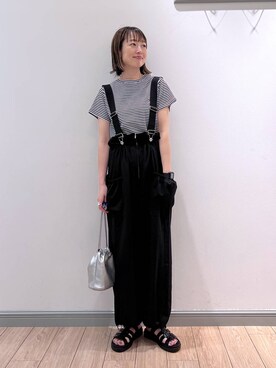 「若見え」｜「アイテム（オールインワン・サロペット）」を使った、y_nさん（レディース・163cm）の夏コーディネート