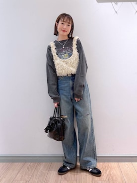 「アイテム（ベスト）」を使った、y_nさん（レディース・163cm・30代）の冬コーディネート