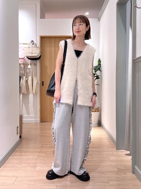 「アイテム（ベスト）」を使った、y_nさん（レディース・163cm）の夏コーディネート