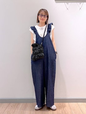 「若見え」｜「アイテム（サロペット/オーバーオール）」を使った、y_nさん（レディース・163cm）の春コーディネート