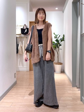 「アイテム（ベスト）」を使った、y_nさん（レディース・163cm）の夏コーディネート