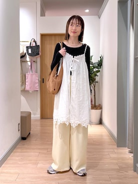 「LOWRYS FARM（ローリーズファーム）のステンレスフープチョーカー 127295（チョーカー、シルバー系）」を使った、y_nさん（レディース・163cm）の春コーディネート