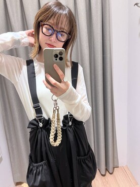 「メガネ」｜「アイテム（オールインワン・サロペット）」を使った、y_nさん（レディース・163cm）の夏コーディネート