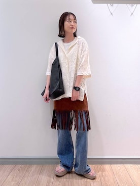 「LOWRYS FARM（ローリーズファーム）のステンレスフープチョーカー 127295（チョーカー）」を使った、y_nさん（レディース・163cm）の夏コーディネート