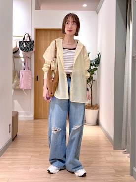 「LOWRYS FARM（ローリーズファーム）のステンレスフープチョーカー 127295（チョーカー、シルバー系）」を使った、y_nさん（レディース・163cm）の春コーディネート