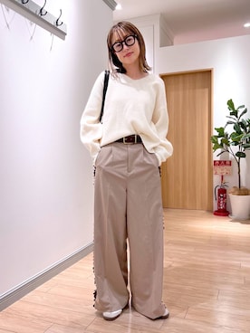 サイドフリルワイドパンツ 152669を使った人気ファッション