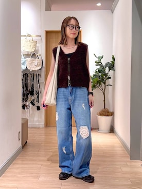 「LOWRYS FARM（ローリーズファーム）のアイテム（ベスト）」を使った、y_nさん（レディース・163cm）の秋コーディネート