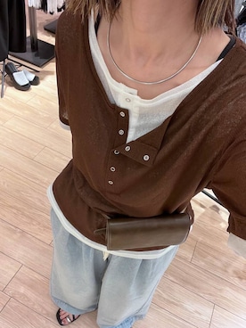 「LOWRYS FARM（ローリーズファーム）のステンレスフープチョーカー 127295（チョーカー、シルバー系）」を使った、y_nさん（レディース・163cm）の春コーディネート