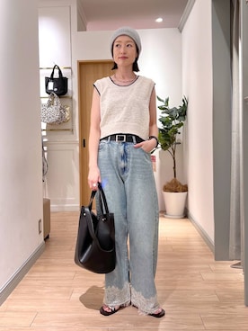 「LOWRYS FARM（ローリーズファーム）のステンレスフープチョーカー 127295（チョーカー、シルバー系）」を使った、y_nさん（レディース・163cm）の夏コーディネート