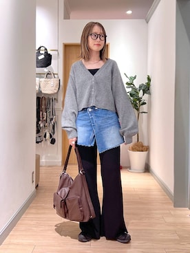 「アイテム（バックパック/リュック、ブラウン系）」を使った、y_nさん（レディース・163cm）の秋コーディネート