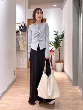 「LOWRYS FARM（ローリーズファーム）のステンレスフープチョーカー 127295（チョーカー、シルバー系）」を使った、y_nさん（レディース・163cm）の春コーディネート