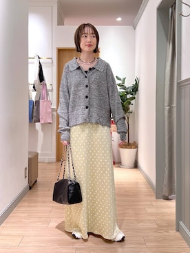 「LOWRYS FARM（ローリーズファーム）のステンレスフープチョーカー 127295（チョーカー、シルバー系）」を使った、y_nさん（レディース・163cm）の春コーディネート