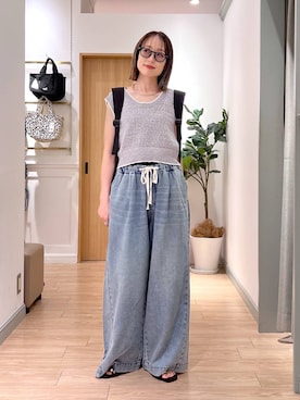 「LOWRYS FARM（ローリーズファーム）のステンレスフープチョーカー 127295（チョーカー、シルバー系）」を使った、y_nさん（レディース・163cm）の夏コーディネート