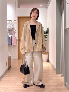 「LOWRYS FARM（ローリーズファーム）のステンレスフープチョーカー 127295（チョーカー、シルバー系）」を使った、y_nさん（レディース・163cm）の春コーディネート